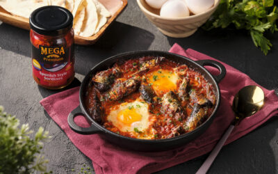 Simmered Mega Sardines in Tomato Sauce with Egg